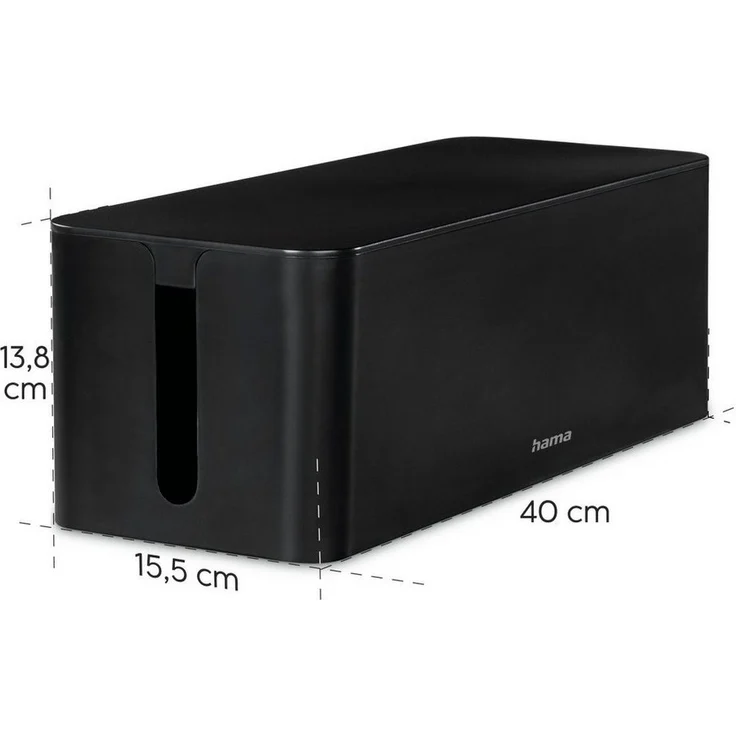 Hama Kabelbox Kabelbox für Standard 6er Steckdosenleisten, Stecker, Kabel, Ladegerät, (1-tlg), Schlichtes Design, Schreibtisch, Tisch, große Aufbewahrungsbox – Bild 3