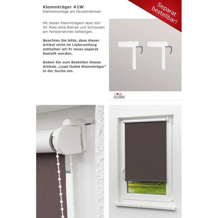 Lysel - Qualitätsrollo abdunkelnd dunkelbraun, (B x H) 63x190 cm in braun/dunkelbraun – Bild 8