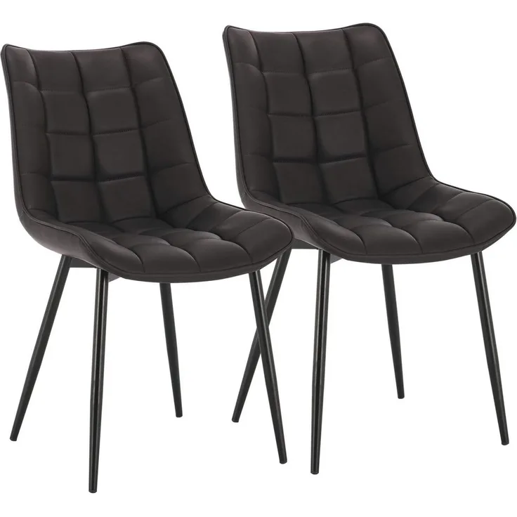 2er-Set Küchenstühle aus Kunstleder Elif anthrazit