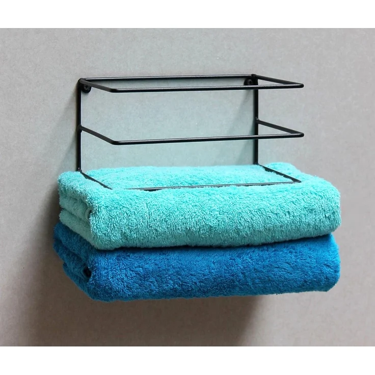 DanDiBo Handtuchhalter Wand Handtuchregal zur Wandmontage 20 cm 93820 Unsichtbar Schwebend Wandhandtuchhalter Metall Schwarz Modern Design – Bild 1