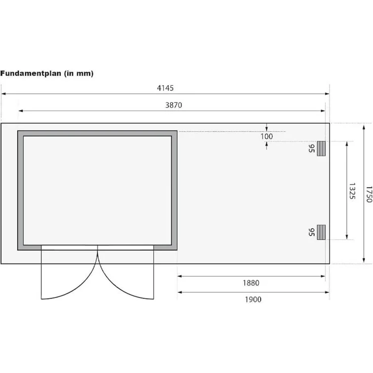 Karibu Gartenhaus 19 mm Glücksburg 2 mit Anbau 374 x 214 cm terragrau – Bild 3