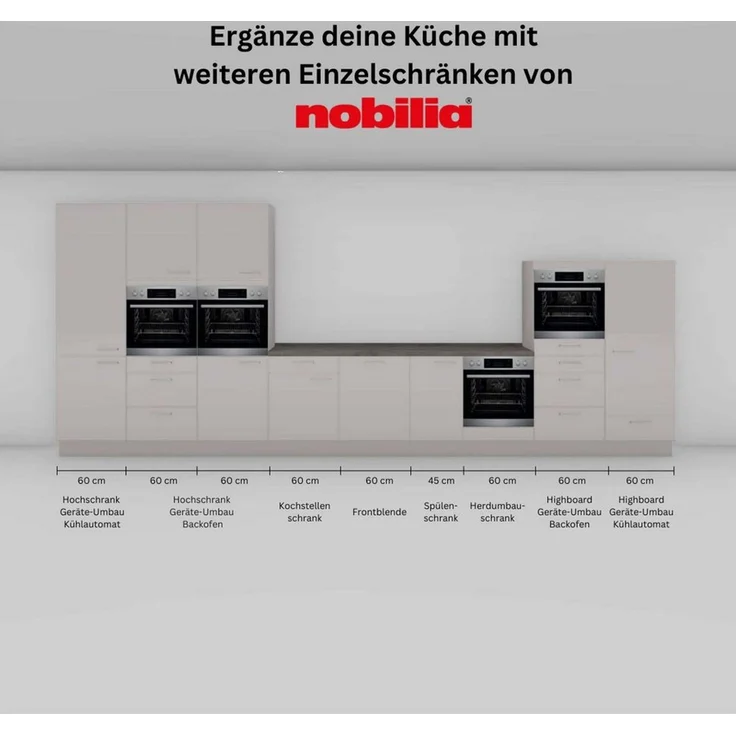 nobilia® Frontblende "Laser", durchgehende Türfront für vollintegrierte Geschirrspüler, in den Breiten Breiten 45 und 60 cm – Bild 2
