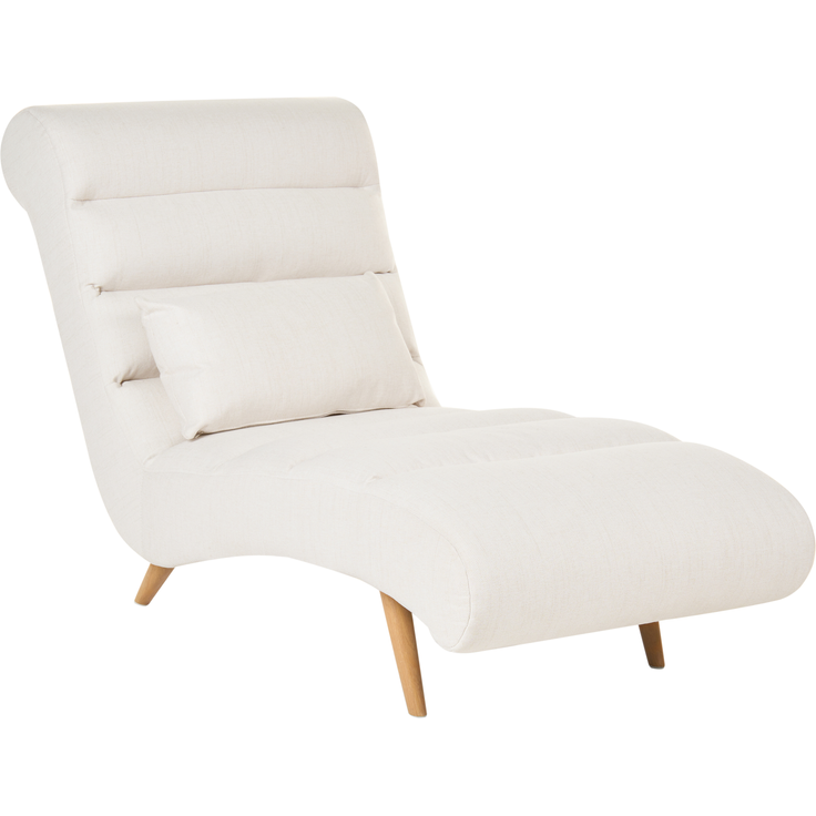 Chaiselongue RIVES Stoff Cremeweiß