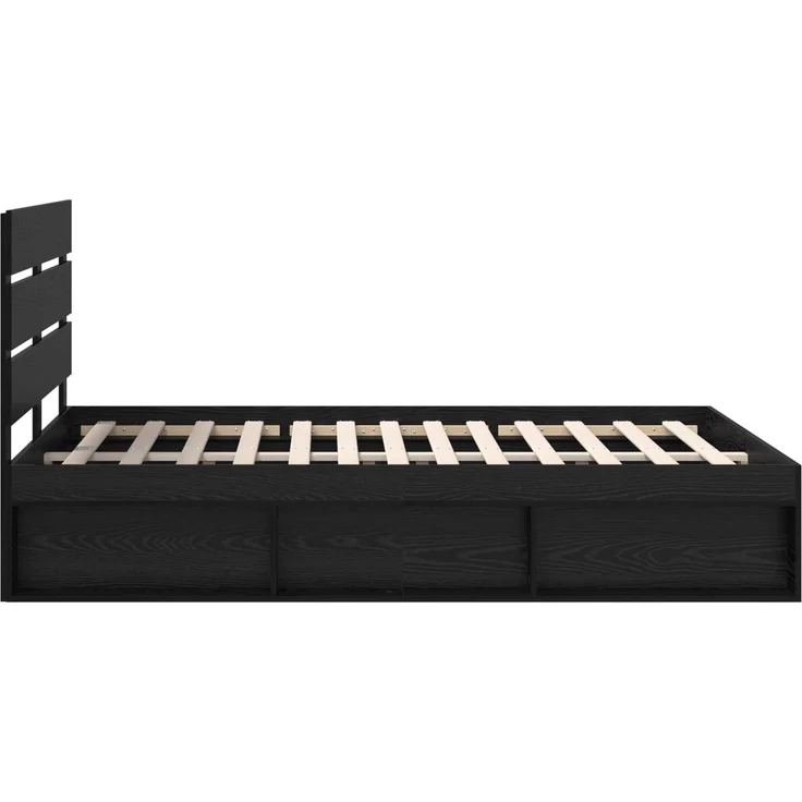vidaXL Bettrahmen Schwarz 150 x 200 cm Massives Kiefernholz 3411729 – Bild 7