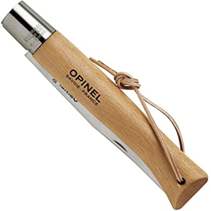 Opinel Tradition N°13 Giant - Klappmesser - 22 cm - kleine schwarze Striche, Grifffarbe Hellgelb bis Rosa – Bild 2