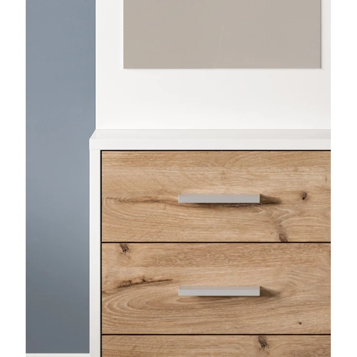 Kompaktgarderobe Pallas in weiß und Eiche 45 x 190 cm – Bild 4