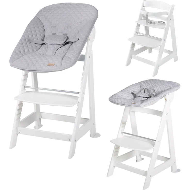 roba Treppenhochstuhl 'Born Up' - Set 2 in 1 - 'roba Style' grau - mit Liegefunktion - ab Geburt – Bild 1