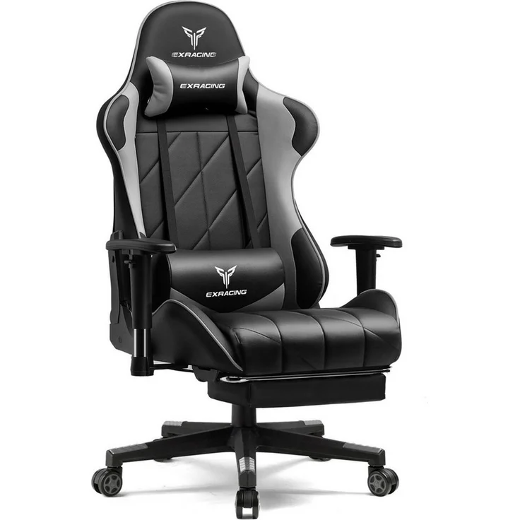 GTPLAYER Gaming-Stuhl Stoff, Racing Gamer Stuhl, Ergonomischer Gaming Sessel Gaming Chair, Schreibtischstuhl, Federsitzkissen mit Fußstütze – Bild 1