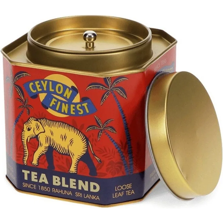 Rex London Teedose Achteckige Teedose aus Metall 10,4 cm aromadicht für losen Tee