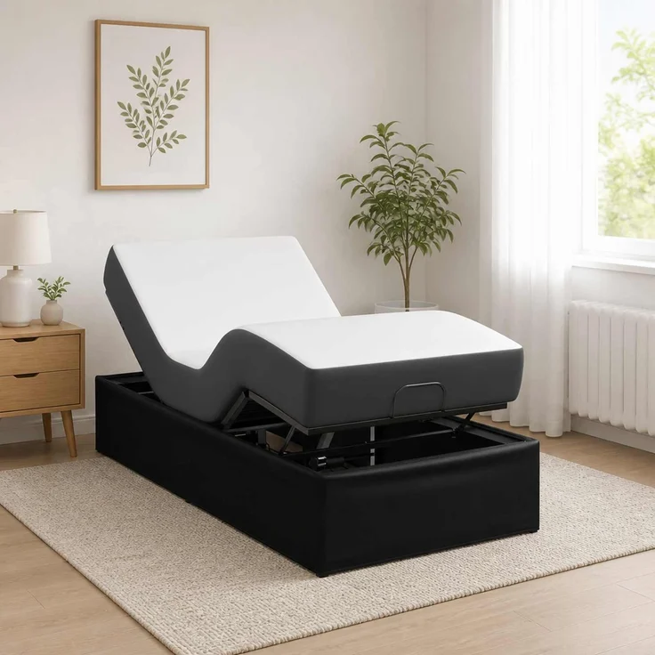 vidaXL Elektrisch verstellbares Bettgestell Schwarz 200 x 70 x 33,5 cm 42037261 – Bild 1