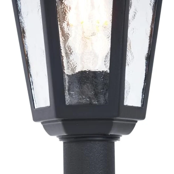 Qazqa Gartenleuchte New haven hammered, ohne Leuchtmittel, Warmweiß, QAZQA Laterne außen, e27, Schwarz, Kunststoff, classic-antique – Bild 3