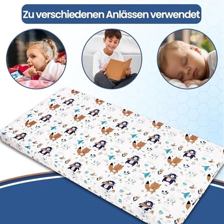 Kindermatratze Babymatratze mit Baumwollbezug, waschbar & rollbar–Allergikergeeignet, Best for Kids, 6 cm hoch – Bild 4