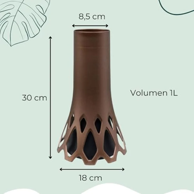 GarPet 2er Set Grabvase mit Sockel, frostsicher und stabil, 1 L Fassungsvermögen, Bronze – Bild 2