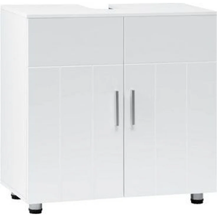 EUGAD Waschbeckenunterschrank (1-St) Landhausstil, MDF, 60x60x30 cm, Weiß – Bild 6