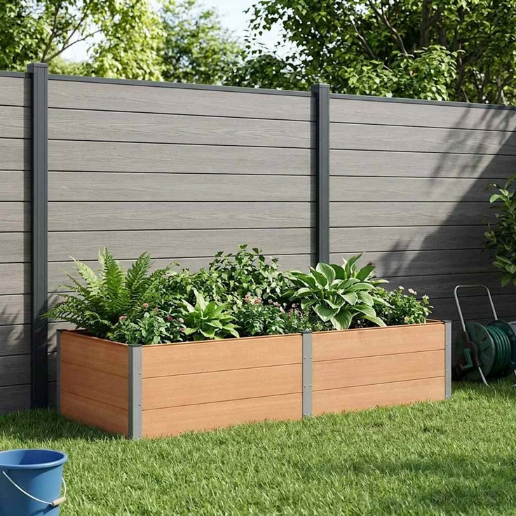 vidaXL Hochbeet Braun 250 x 100 x 54 cm WPC und Aluminium 42039010 – Bild 1