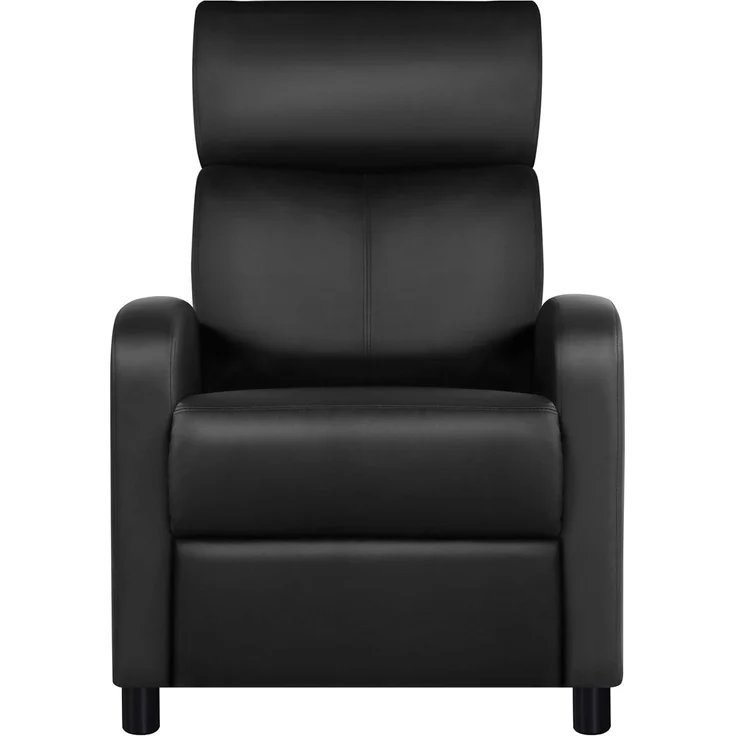 Yaheetech Relaxsessel Fernsehsessel Einzelsofa Ruhesessel mit Verstellbarer Beinablage Liegesessel aus Kunstleder Schwarz – Bild 1