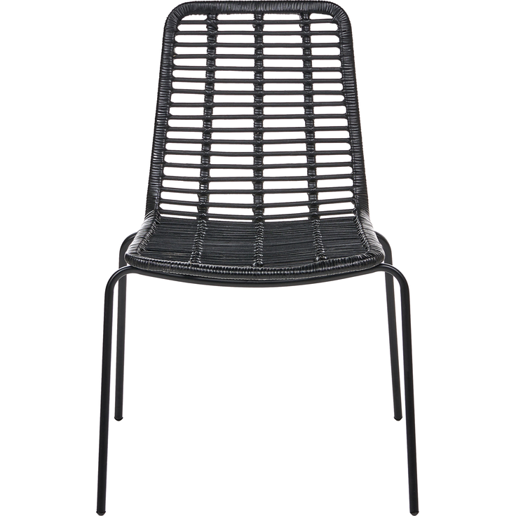 Esszimmerstuhl 2er Set TAOS Rattan Schwarz – Bild 5