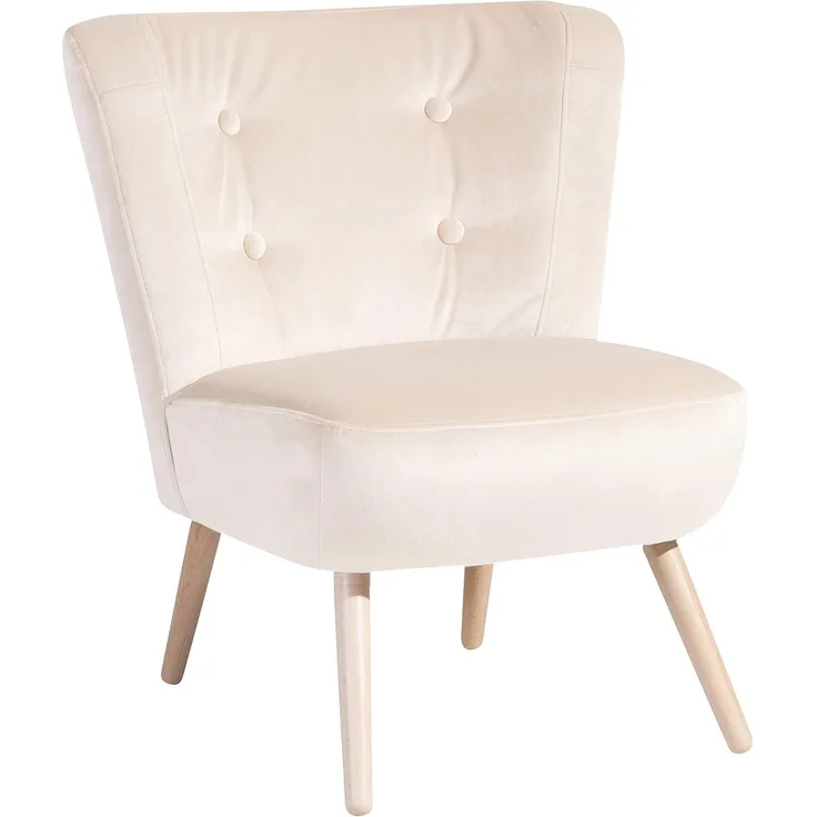Sessel Kassi Bezug Samtvelours Buche natur / creme 22367