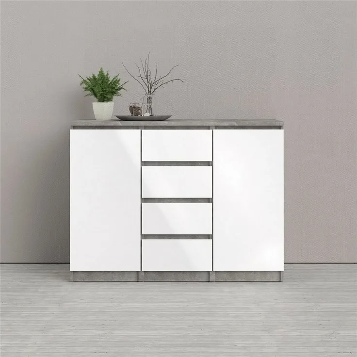 INOSIGN Kommode Naia, abgerundeten Schubladenkanten auf Metallgleiter, Breite 120,6 cm