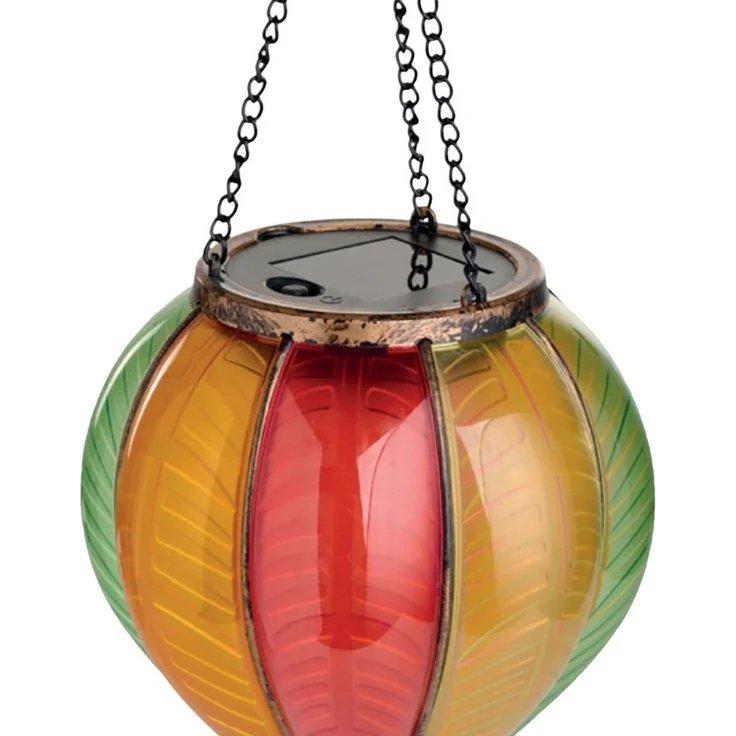 4x LED Solar Hängelampe, bunt, Heißluftballon, H 47 cm – Bild 5