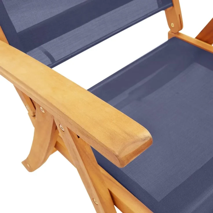 vidaXL Gartenstühle 4 Stk. Klappbar Massivholz Akazie und Textilene 3279241 – Bild 6