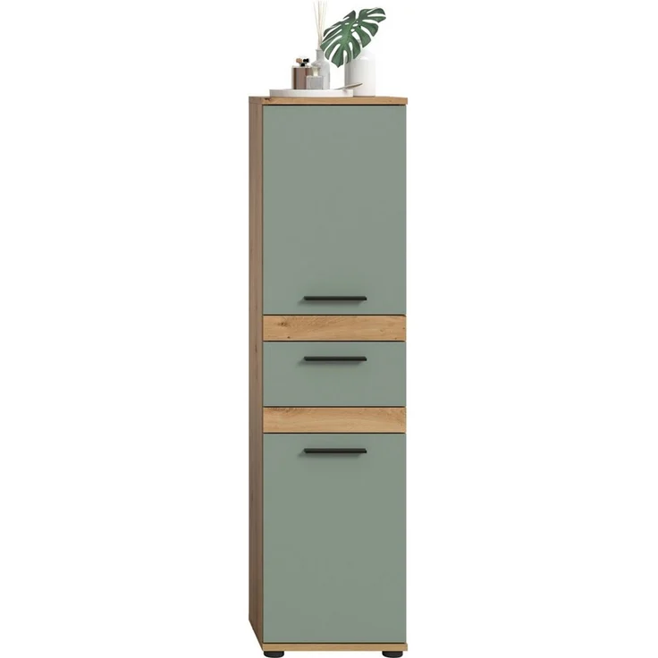 welltime Hochschrank LUCCA, Höhe 137 cm, 2 Türen, 1 Schubkasten, 2 Fachböden – Bild 3