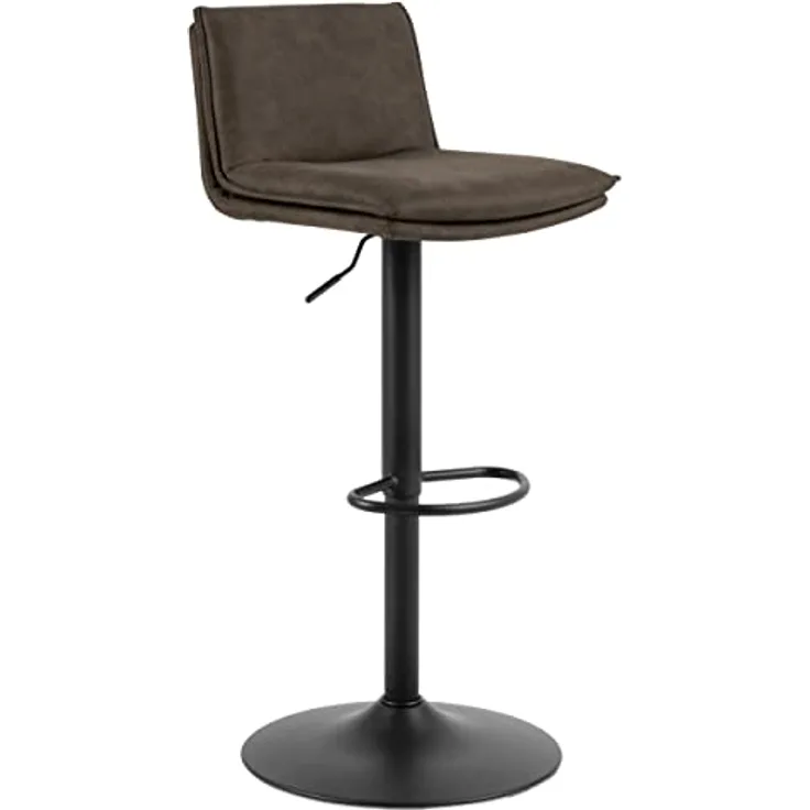 MID.YOU Barhocker, höhenverstellbar und 360° drehbar, Webstoff Braun, Metallgestell, 44x107x53 cm