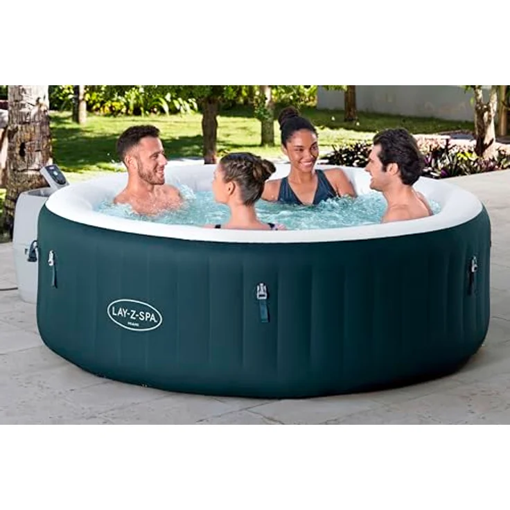 Bestway Lay-Z Spa Miami Energy Whirlpool, 6 Personen, 908 L, Sprudelmassage mit 140 AirJet™-Düsen, Grün, Ø 196 x 66 cm – Bild 3