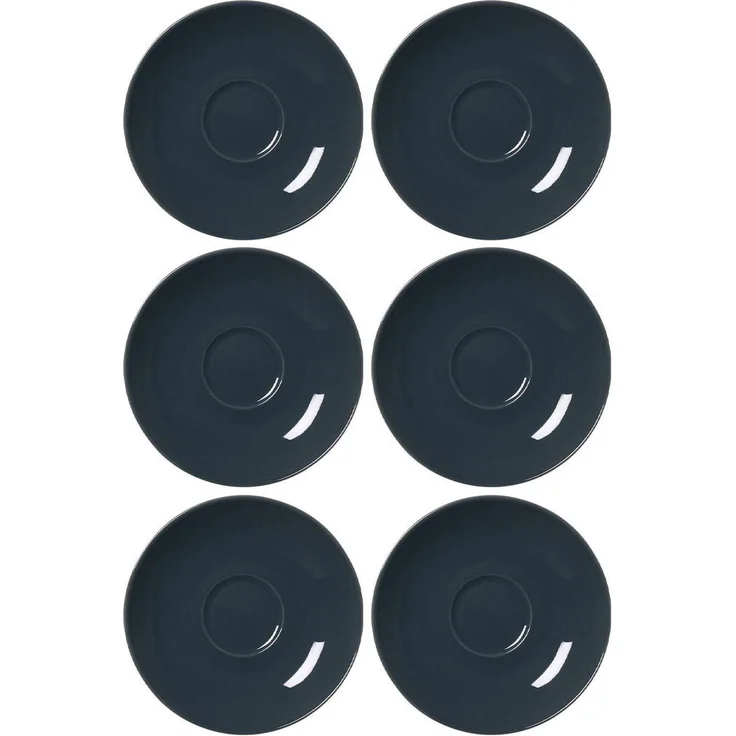 Ritzenhoff Breker DOPPIO Espressountertassen, Anthrazit, 6er Set aus Keramik, spülmaschinengeeignet, Durchmesser 12 cm – Bild 1