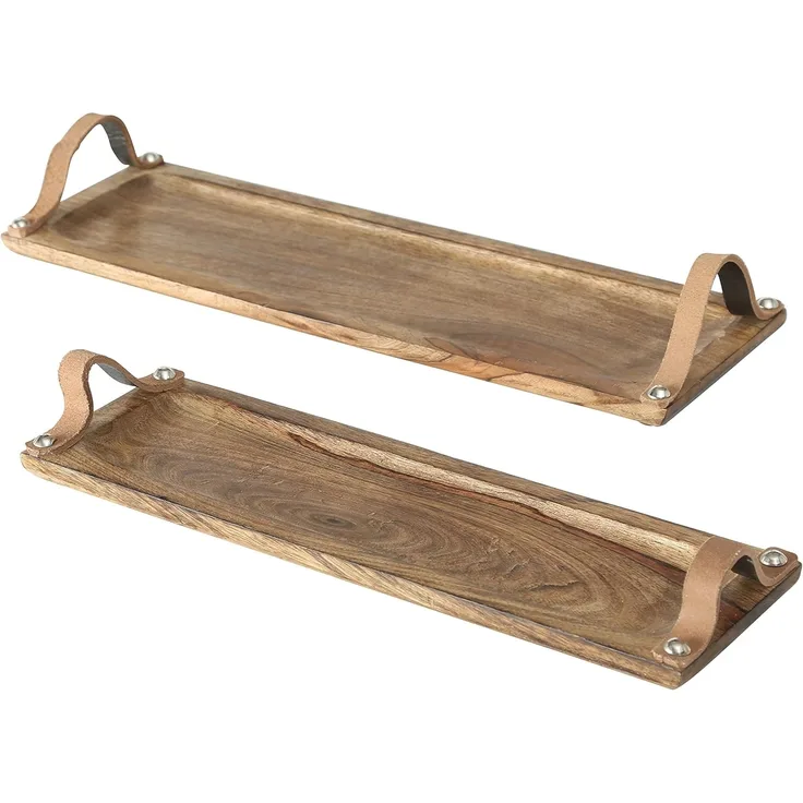 Boltze Home Apéro-Geschirr, Servierplatte Malus 2er Set, Braun