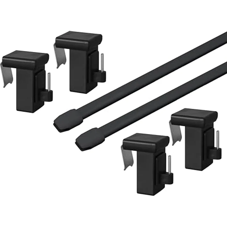 dekondo Gardinenstange Vitragestange "Bali" - 2 Stück -, ausziehbar, Fenstermontage, ohne Bohren, ohne Kleben, inkl. 4x klemmbare Fensterhaken für einen Klemmbereich von 10-27 mm – Bild 2