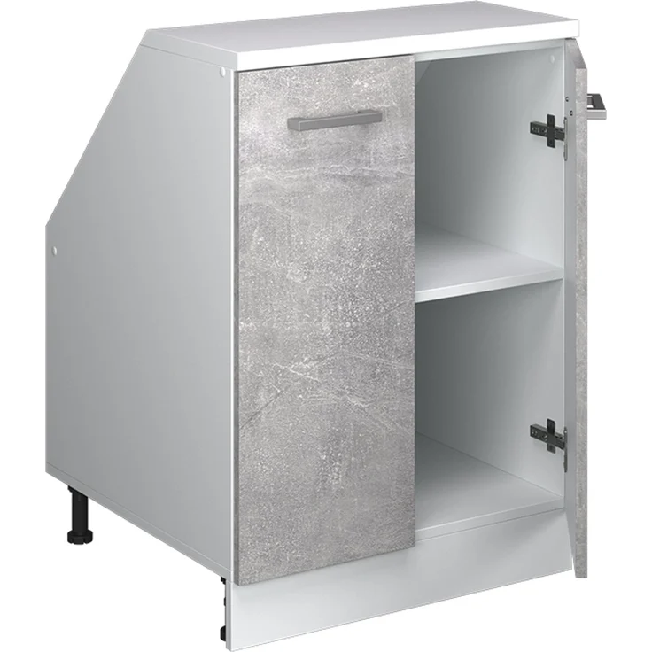 Küchenschrank für Dachschrägen R-Line Beton 60 cm mit 2 Türen, Schrankkorpus 60 cm Tiefe Vicco – Bild 3
