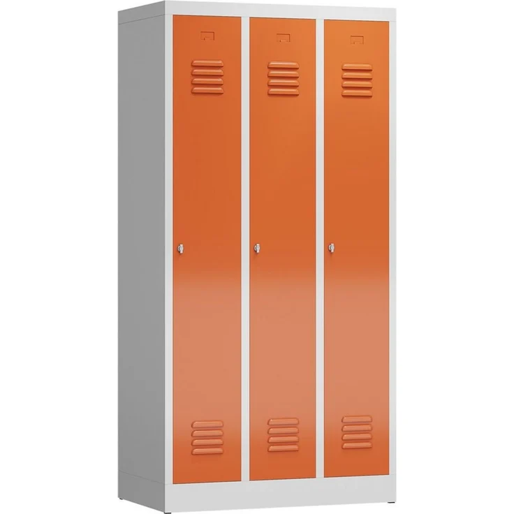 Steelboxx Spind 3er Spind Spindschrank Kleiderspind 180x90x50cm (1-St) Komplett verschweißt und montiert- keine Montage erforderlich – Bild 1