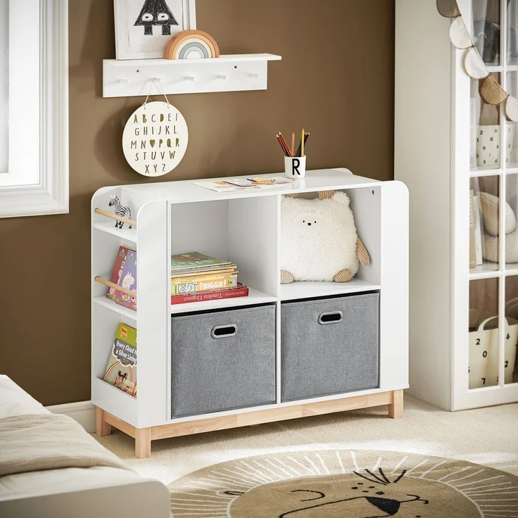 SoBuy KMB85-W Kinderregal, MDF, Lackiert, Weiß, 100 x 80 x 35 cm – Bild 2