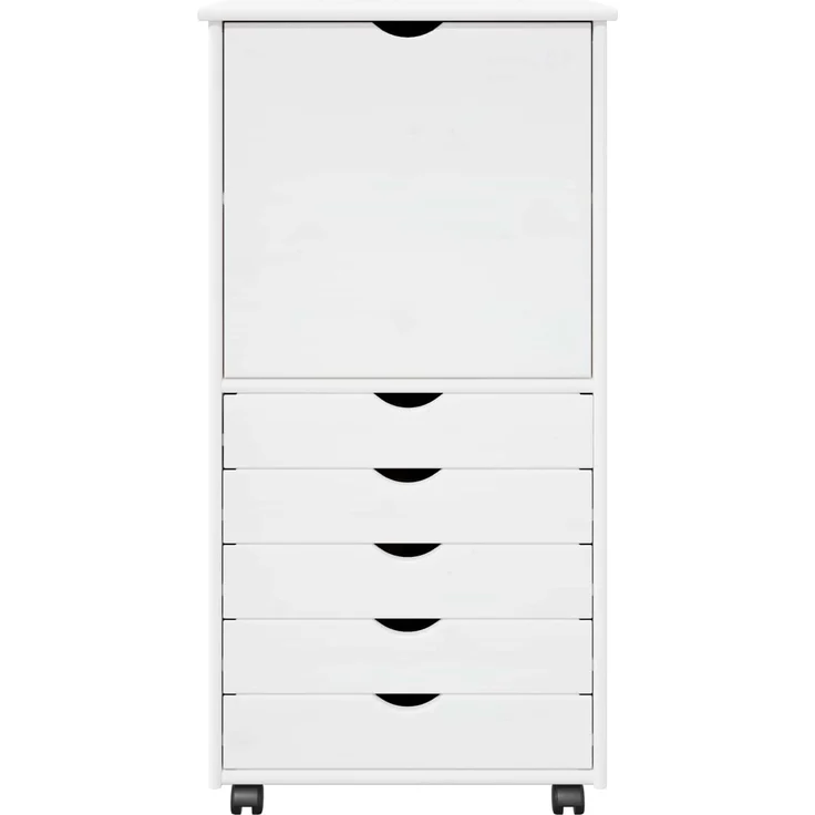 vidaXL Rollschrank MOSS 53 x 39 x 103 cm Massivholz Kiefer Weiß 42028369 – Bild 5