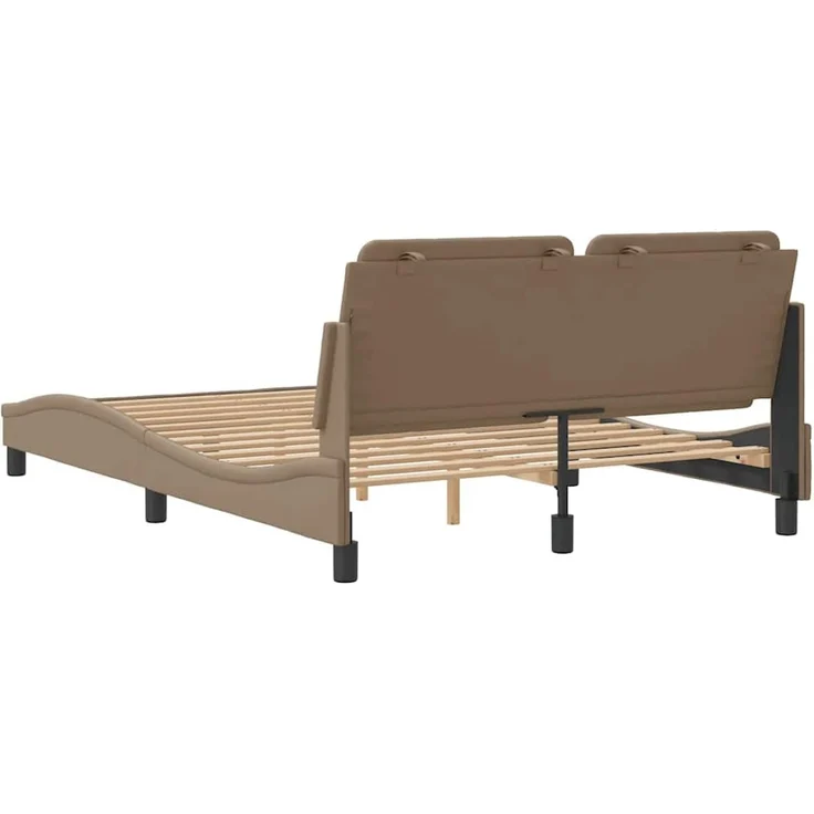 Einzelbettgestell Design für Erwachsene ohne Matratze Cappuccino-Braun 120x200 cm Kunstleder d4231e – Bild 6