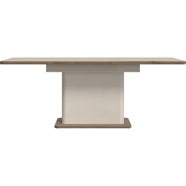 Forte LACETTI Esstisch 160, moderner, ausziehbarer Esstisch, Wohnzimmer, Esszimmer, Kaschmir| Beige mit Valencia Eiche Holzdekor, 160 (200) cm breit x 76,4 cm hoch x 90 cm tief – Bild 4