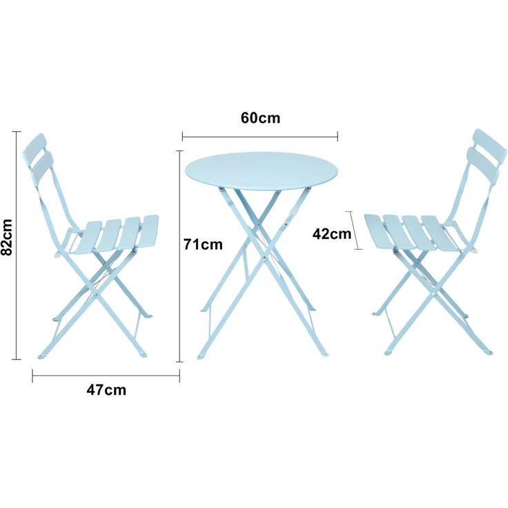 Albatros Bistroset 3-teilig Weiß – Bistrotisch mit 2 Stühlen – klappbare Stühle und Tisch aus robustem Metall – optimal als Balkonmöbel Set oder Gartenmöbel in modernem Design – Bild 16