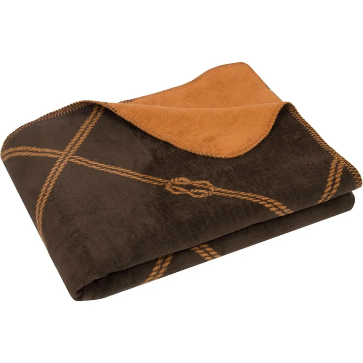 ZOLLNER Kuscheldecke flauschig in 150x200 cm, kuschelige und weiche Sofadecke, waschbar, braum-caramel – Bild 1