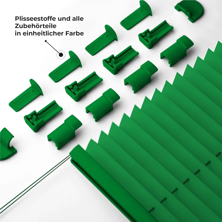 Sonello Plissee Klemmfix ohne Bohren 60x140 cm Grün Faltrollo Plisseerollo Jalousie für Tür & Fenster Blickdicht Sichtschutz Sonnenschutz Fertifplissee Rollo – Bild 2