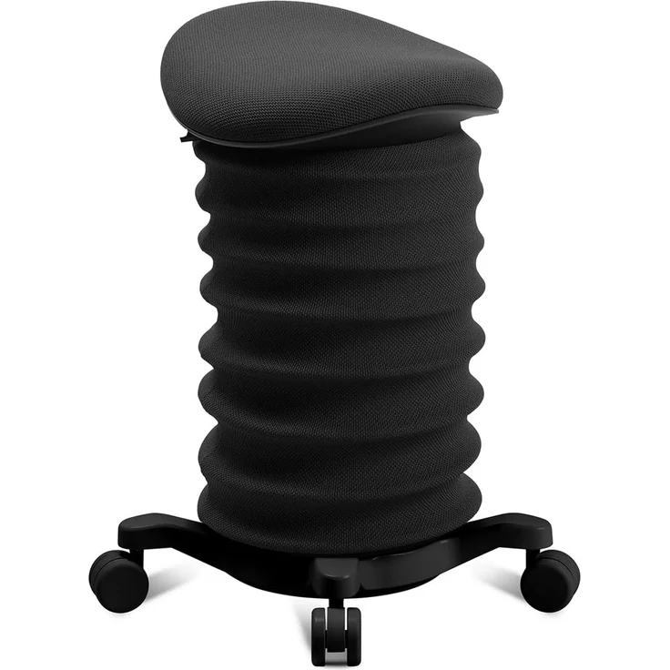 TOPSTAR Sitness 4D mit Rollen - AGR-Zertifiziert Dynamischer Sitzhocker schwarz - schwarz Stoff HI0, ergonomischer Bürohocker - höhenverstellbar - stärkt den Rücken - entlastet die Bandscheiben