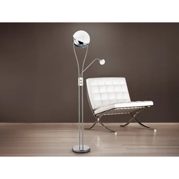 Trio Leuchten 'Chris' LED Stehlampe dimmbar, Metall chromfarben, Höhe 180 cm