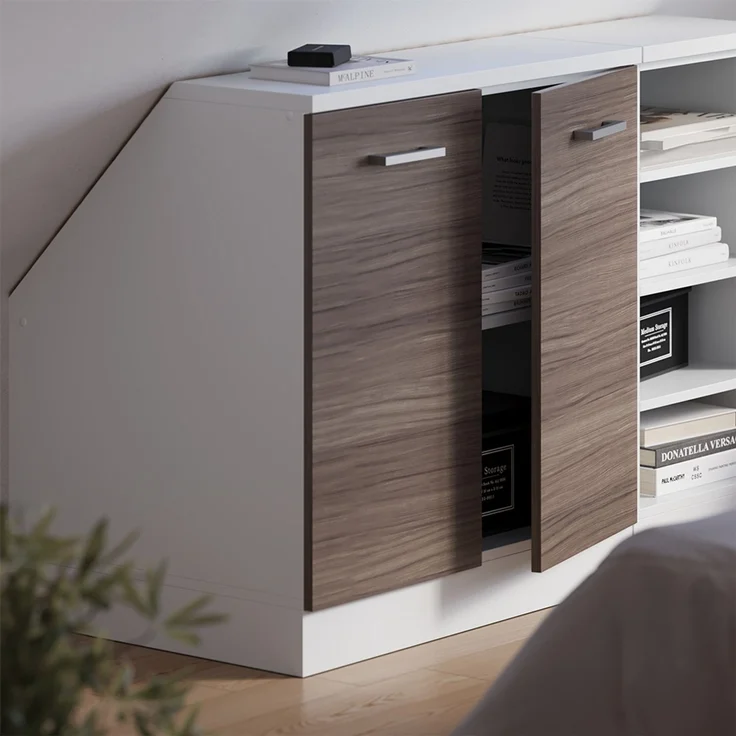 Küchenschrank für Dachschrägen R-Line Edelgrau 80 cm mit 2 Türen, Schrankkorpus 60 cm Tiefe Vicco – Bild 4