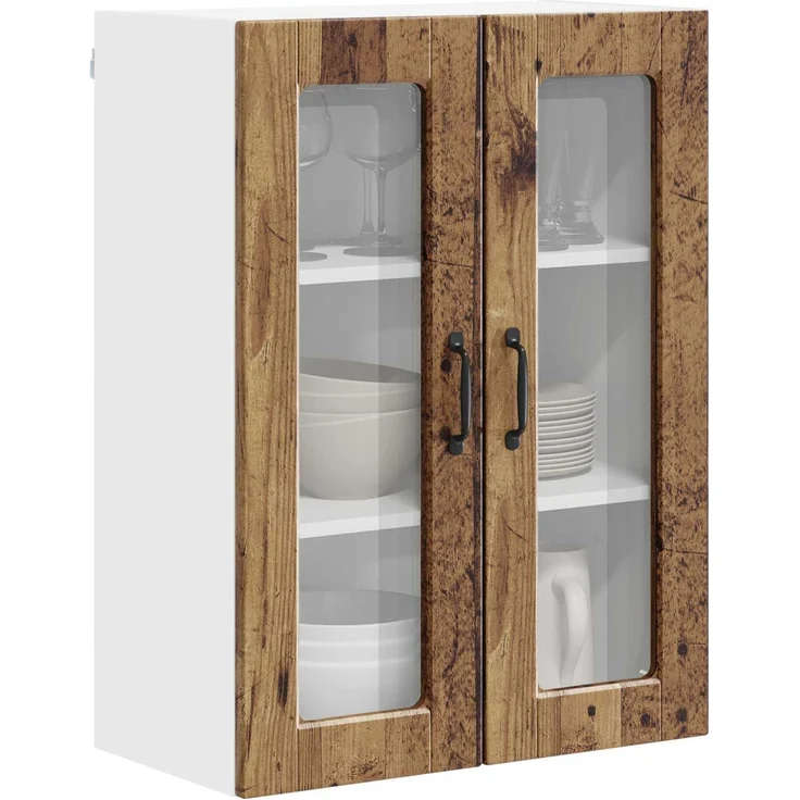 Hängeschrank, Küchenschrank mit Regal Altholz 60 x 31 x 80 cm Holzwerkstoff – Bild 3