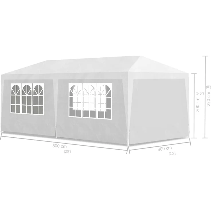 vidaXL Partyzelt 3x6 m Weiß 90336 – Bild 5