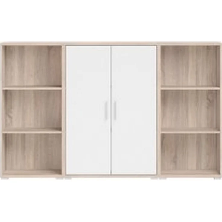 Stella Trading Highboard OFFICE LINE in Eiche Sonoma/weiß glanz – Bild 5