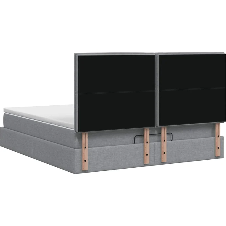 vidaXL Ottoman Bett mit Matratze Hellgrau 180 x 200 cm Stoff 3457425 – Bild 9