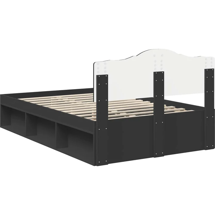 vidaXL Bettrahmen Schwarz 120 x 200 cm Massives Kiefernholz 3412917 – Bild 8