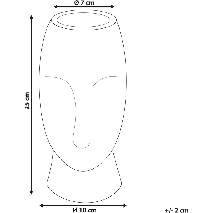 Blumenvase PALLINI 24 cm Steinzeug Pfirsichrosa – Bild 2
