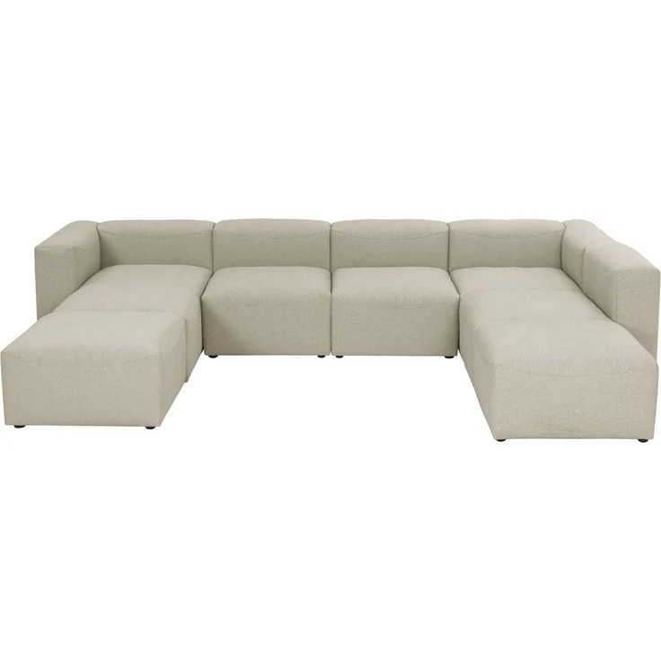 Wohnlandschaft 3 Kattrina Flachgewebe creme – Bild 1